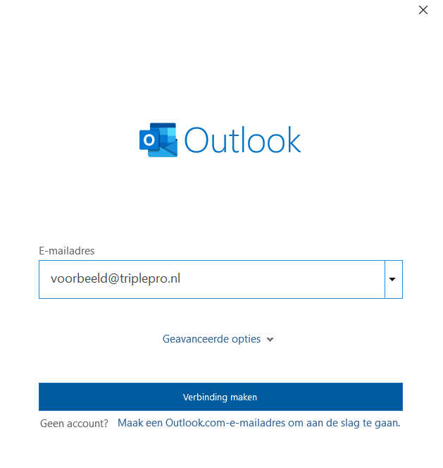 Voorbeeld inloggen outlook