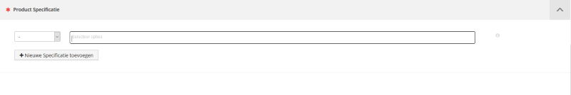 Product Specificatie Toevoegen