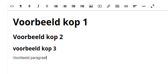 Voorbeeld kopteksten